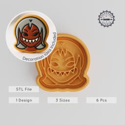 Demon Girl Shape Cutter & Stamp, Cookie Fondant Tool, Horror Theme, 3 Sizes Collection, Halloween Scary Decor PRODUCT_981 3d model