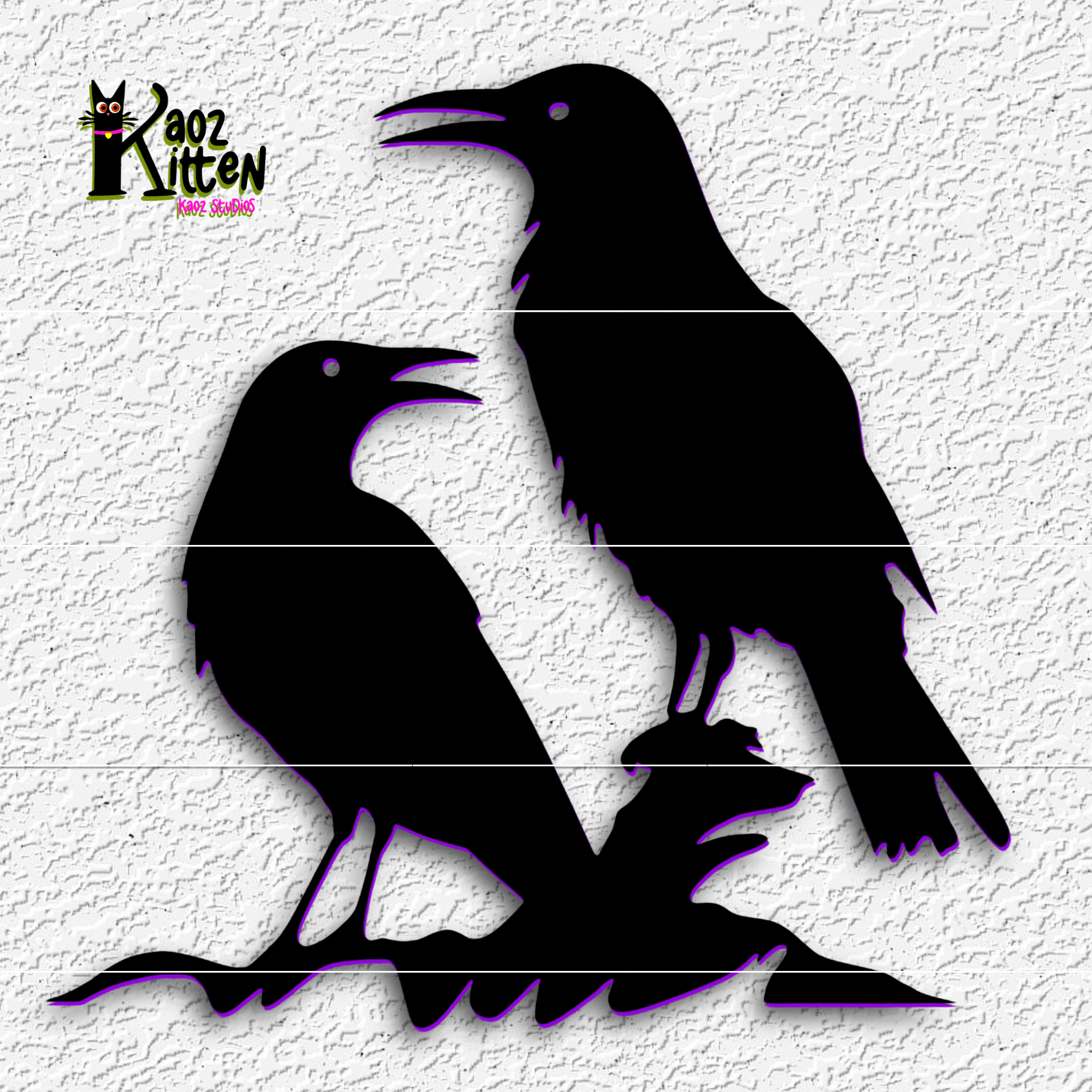 Crows wall art Raven wall decor 3d model