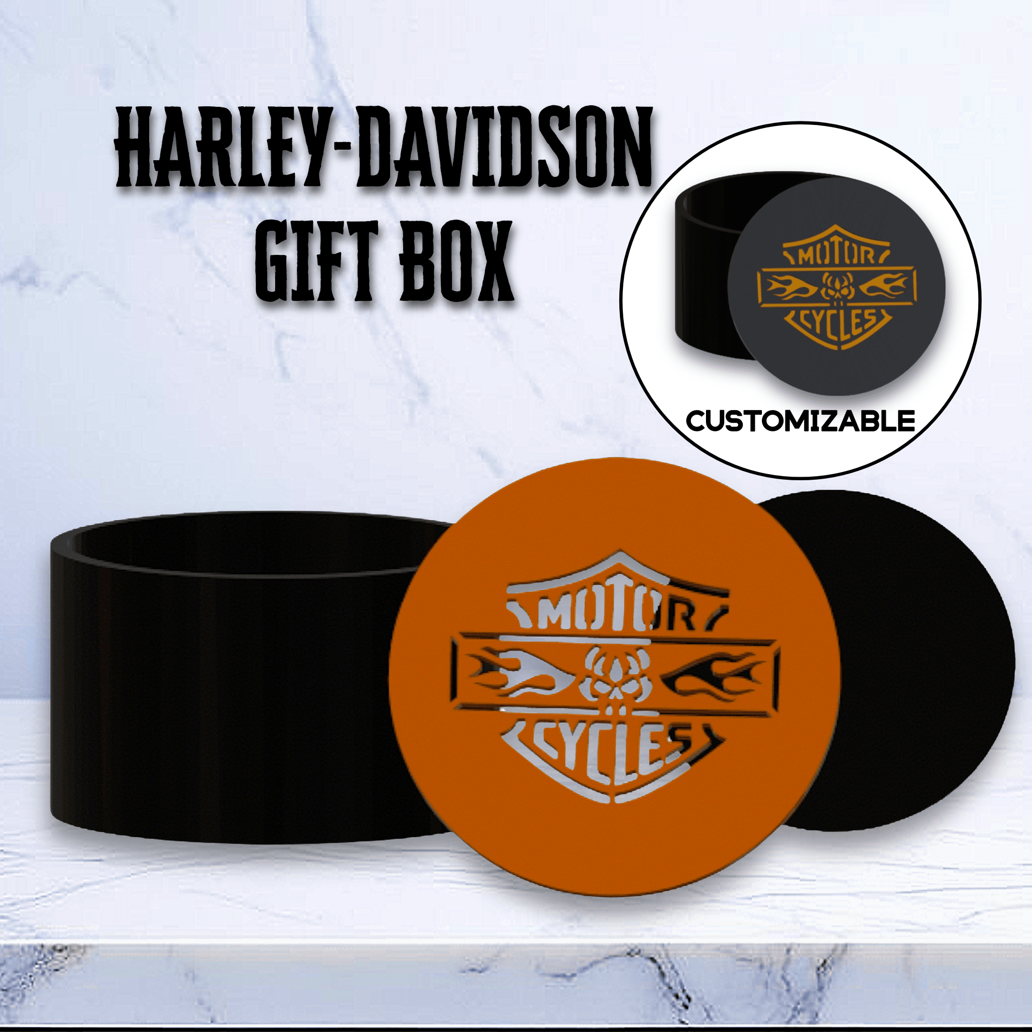 Fully Customizable Harley Davidson Gift Box - Full Color No Supports 3d model