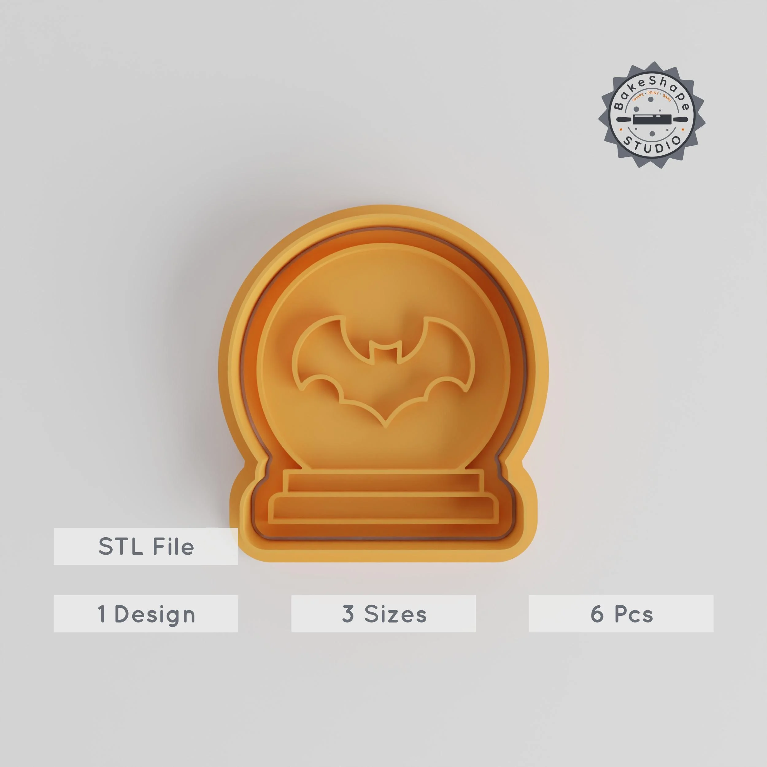 Halloween Shape Cutter & Stamp, Cookie & Fondant Set, 6 Piece Collection, Small Medium Large, Perfect for Halloween Party Treats PRODUCT_4305 3d model