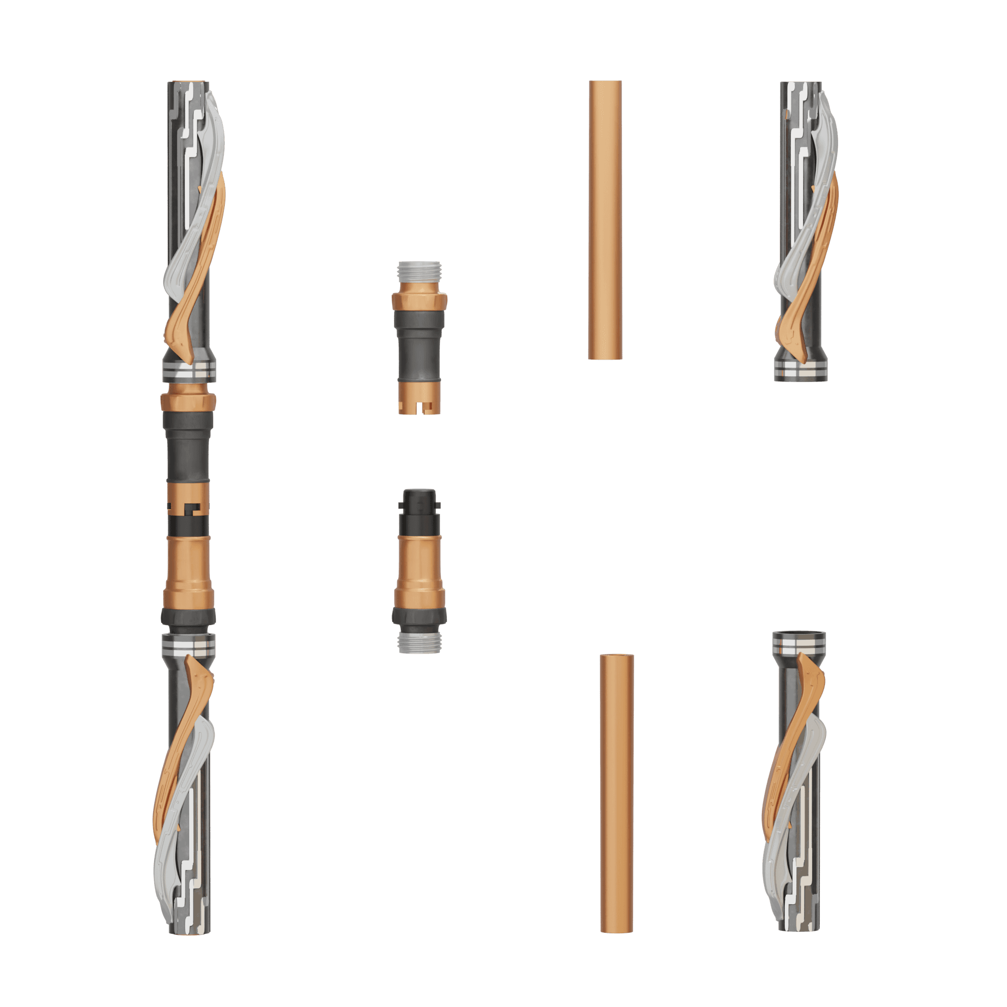 Print in Place Connecting Double Lightsaber Concept 8 3d model