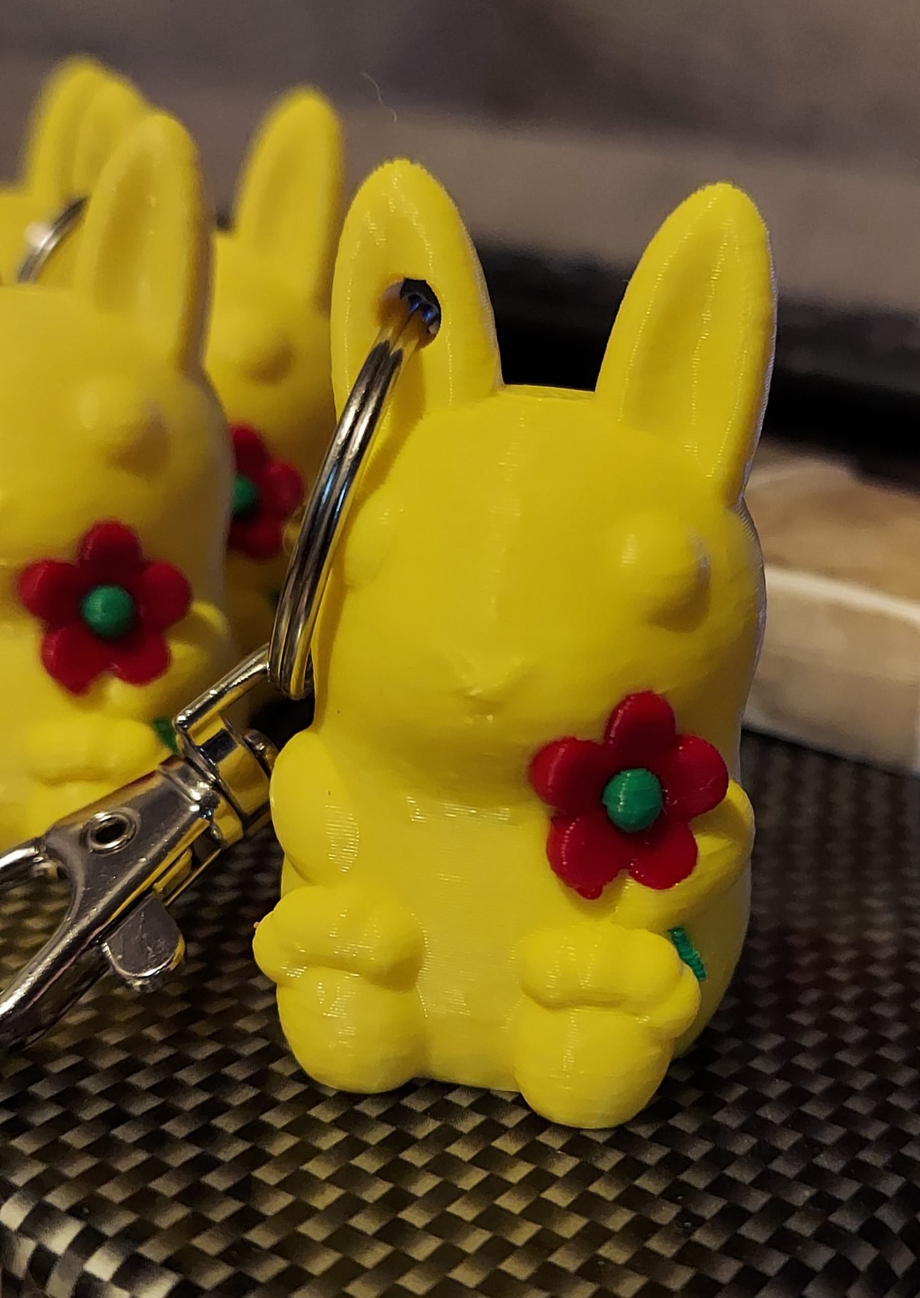Cute Flower Bunny turned into a Keychain/Zipper pull