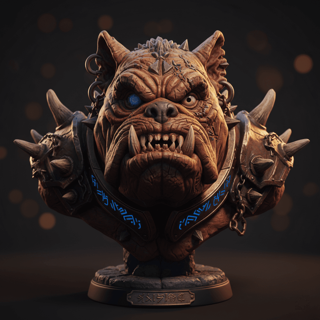Mutant Bulldog Bust Beast Premium STL Download 3d model