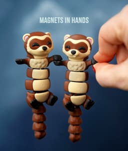 Freddy, the Flexi Ferret - Magnetic Hand-Holding Companion 3d model