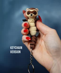 Freddy, the Flexi Ferret - Magnetic Hand-Holding Companion 3d model