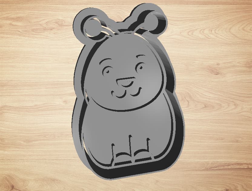 cookie cutter cute bee 2 - cutter and stamp 3d model