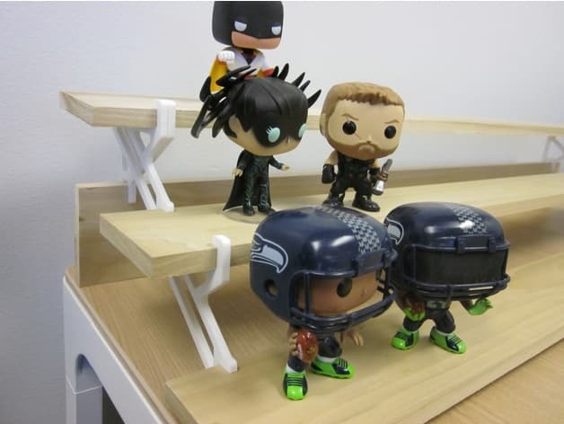 Funko Pop! stadium shelf brackets 3d model
