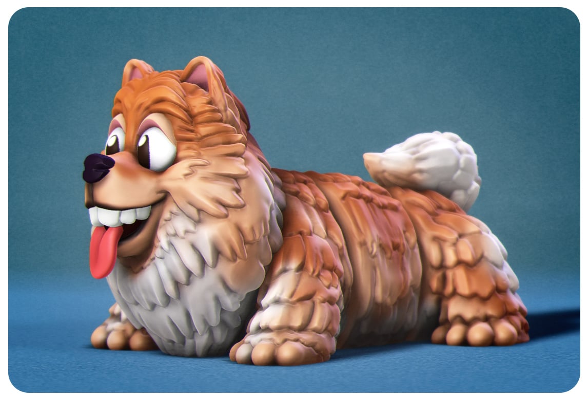 Happy Dogs Pomeranian 3d model