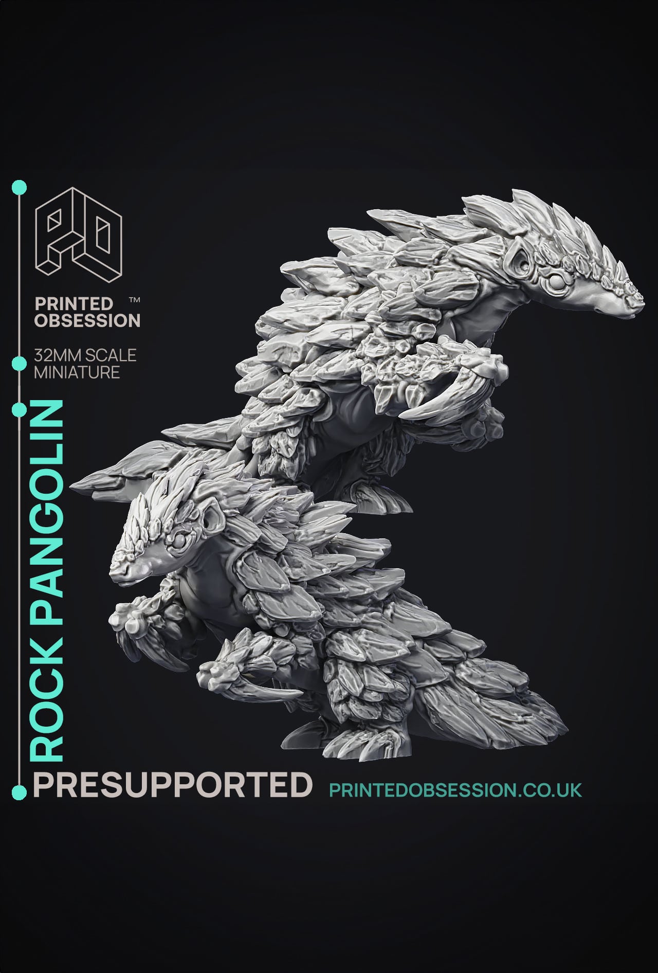 Rock Pangolin - Elemental Creature - 32mm scale - D&D 3d model