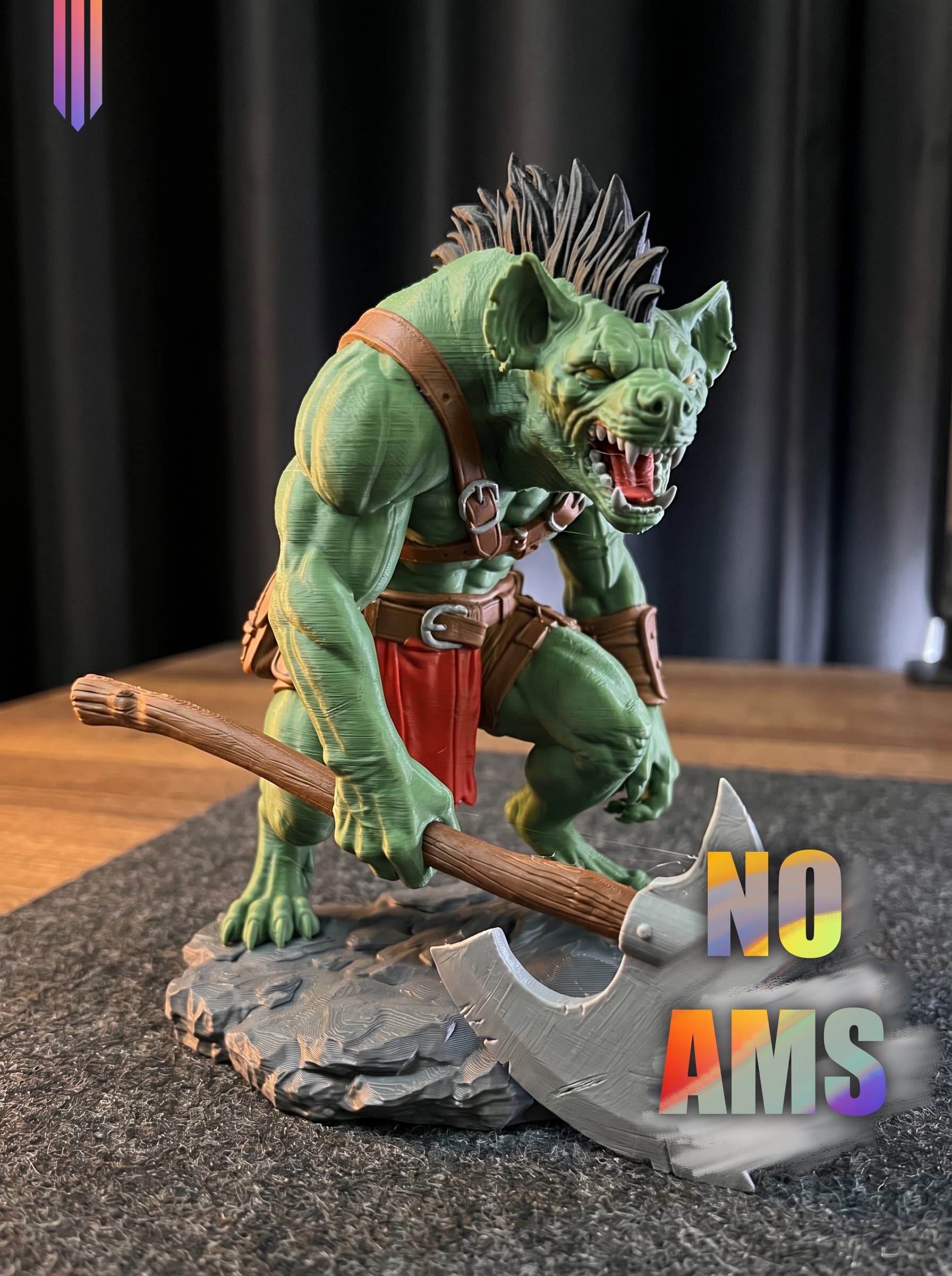 Orc Werewolf Berserker STL | Fantasy Figure 3D Print | No AMS 3d model