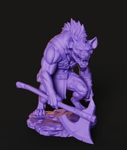 Orc Werewolf Berserker STL | Fantasy Figure 3D Print | No AMS 3d model