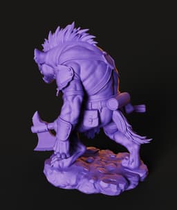 Orc Werewolf Berserker STL | Fantasy Figure 3D Print | No AMS 3d model