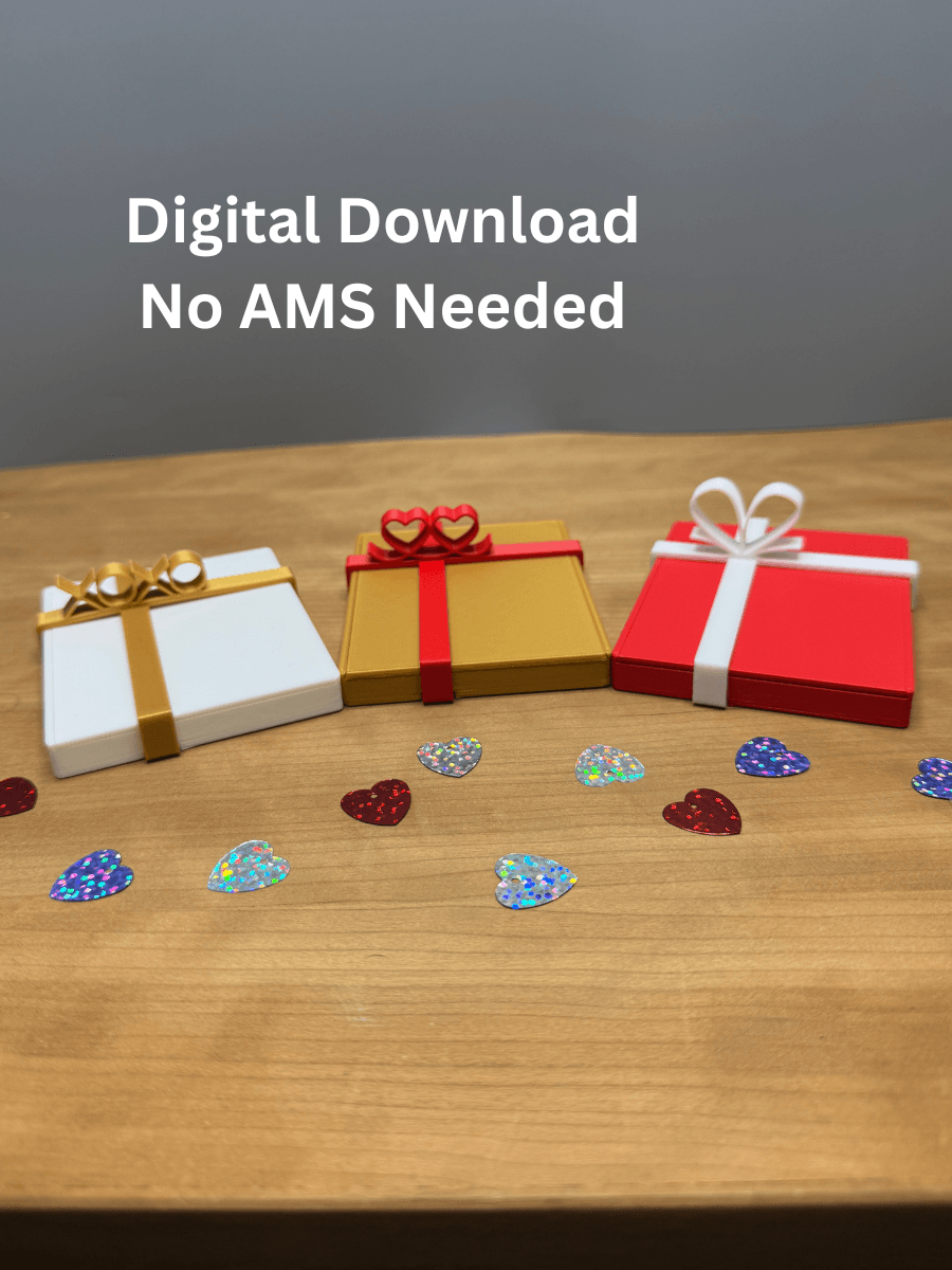Reusable Valentine Gift Card Holder Gift Card Box STL No AMS Needed 3d model
