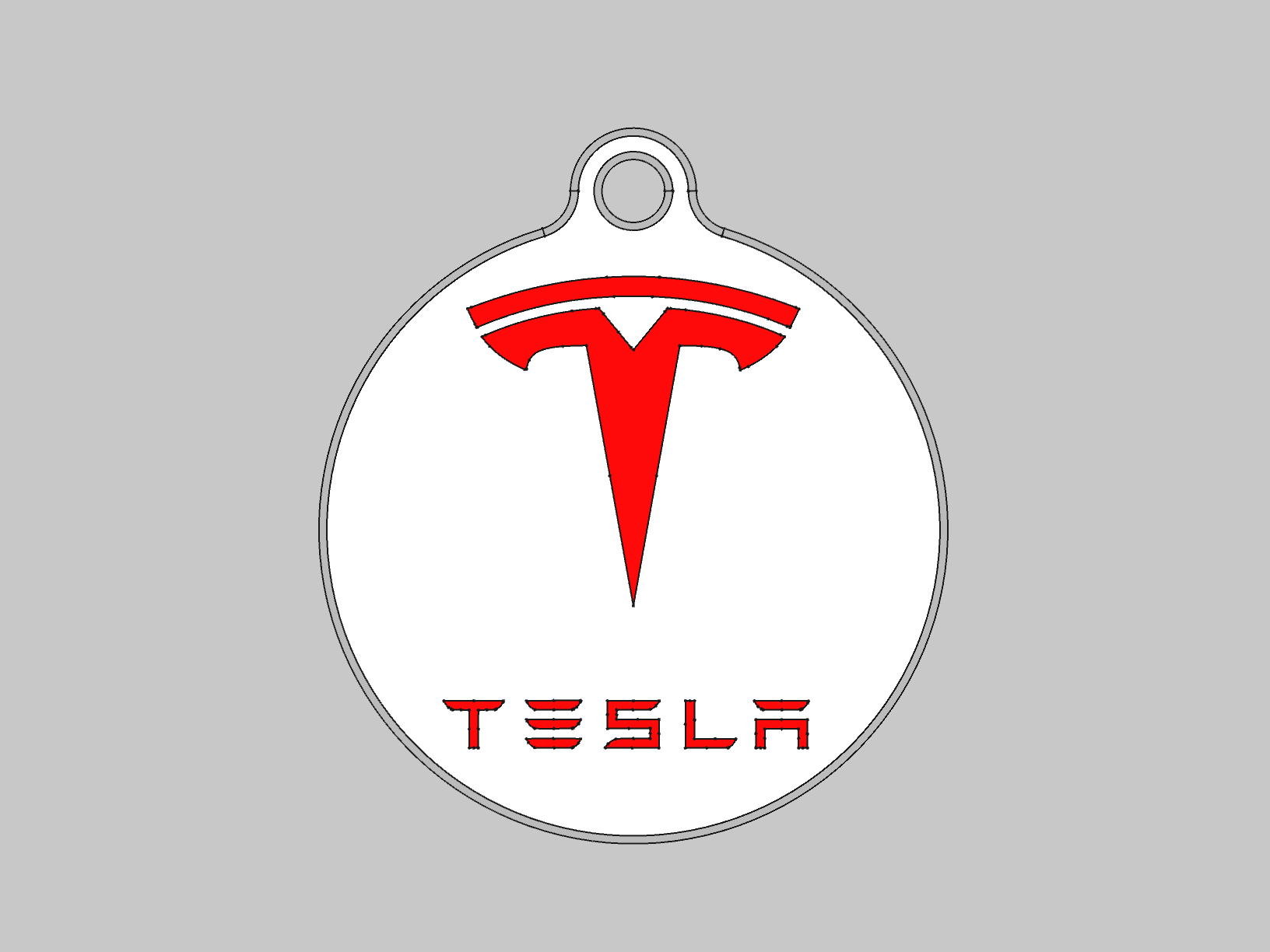 Tesla Keychain Circle Shape 3d model