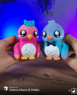 Cute Flexi Birds (Toy, Keychain) 3d model