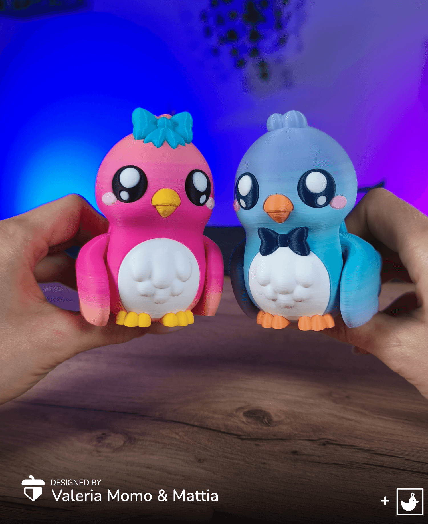 Cute Flexi Birds (Toy, Keychain) 3d model