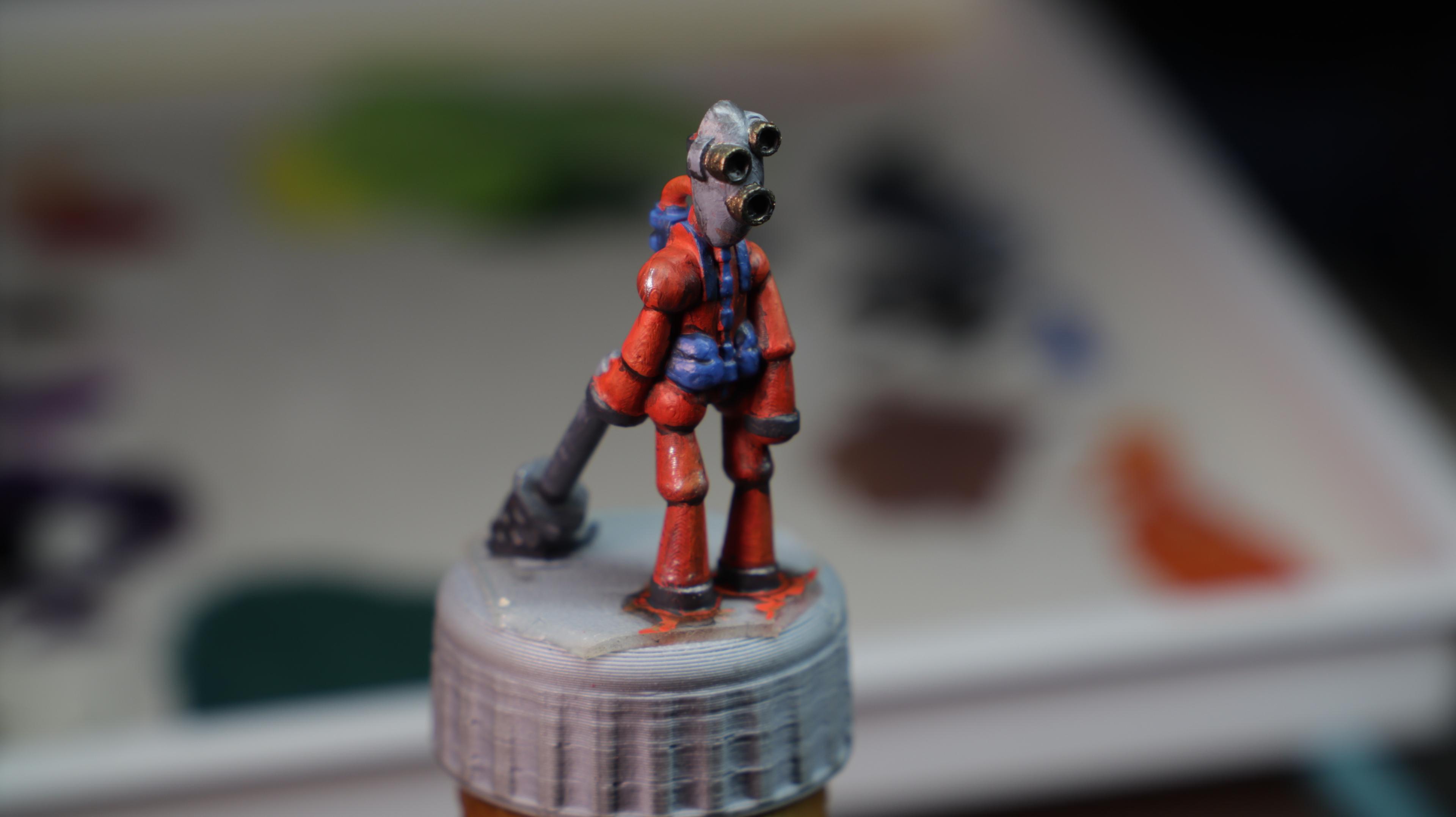 FHW: Weird Trooper with club - Printed on Flashforge Foto 8.9 4k with Sunlu standard water wash resin, painted with Vallejo  - 3d model