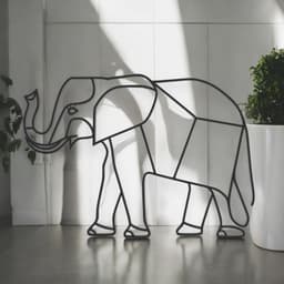 Elephant Line Art - Desktop Line Art 3d model