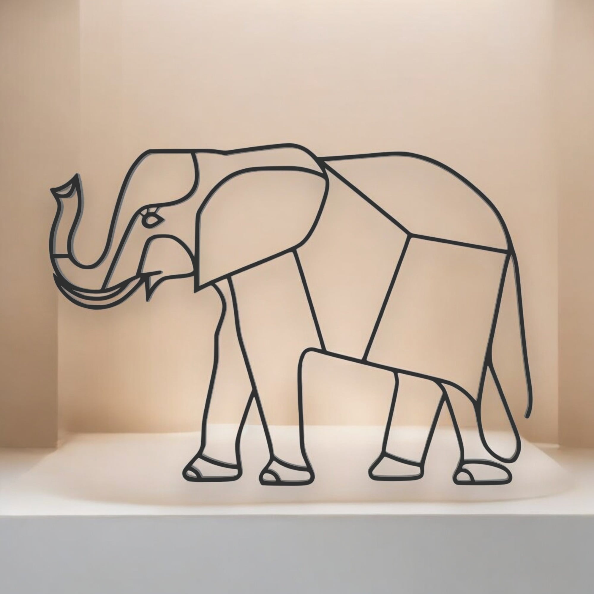 Elephant Line Art - Desktop Line Art 3d model