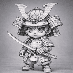 Chibi Samurai Warrior 3d model
