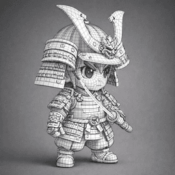 Chibi Samurai Warrior 3d model