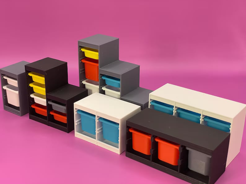 1:12 Scale Dollhouse Toy Storage Unit 3D STL - Miniature Organizer (Commercial License) 3d model