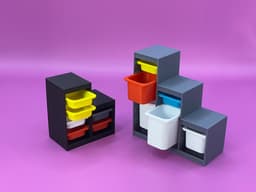 1:12 Scale Dollhouse Toy Storage Unit 3D STL - Miniature Organizer (Commercial License) 3d model