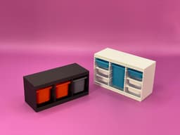 1:12 Scale Dollhouse Toy Storage Unit 3D STL - Miniature Organizer (Commercial License) 3d model