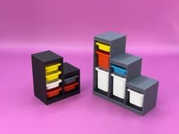 1:12 Scale Dollhouse Toy Storage Unit 3D STL - Miniature Organizer (Commercial License) 3d model