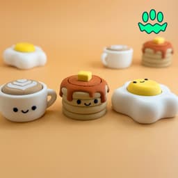 Breakfast Fidget Clicker Keychain Bundle 3d model