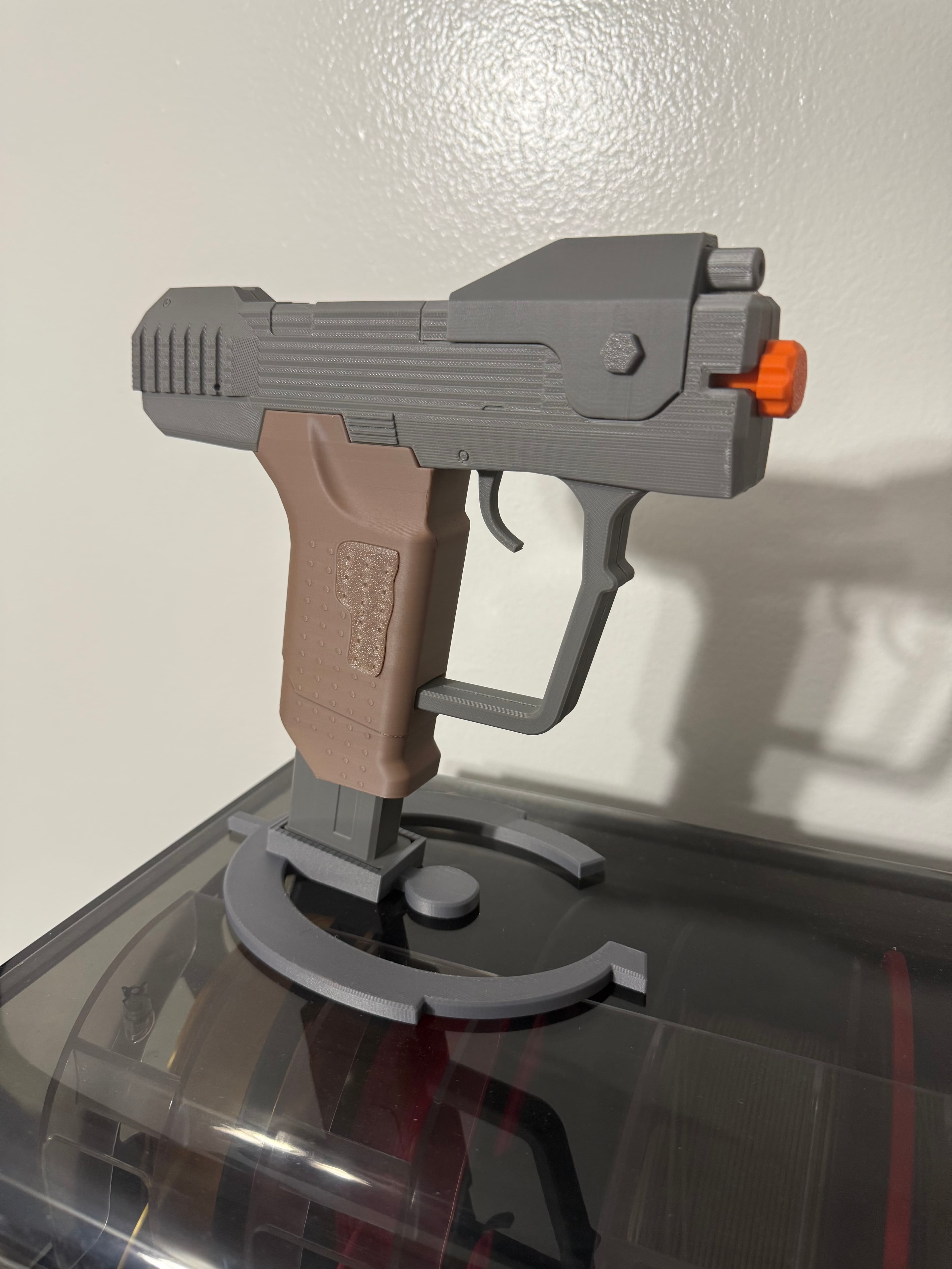 Awesome print. The trigger working is a nice touch. Probably the easiest prop piece I have printed to date.