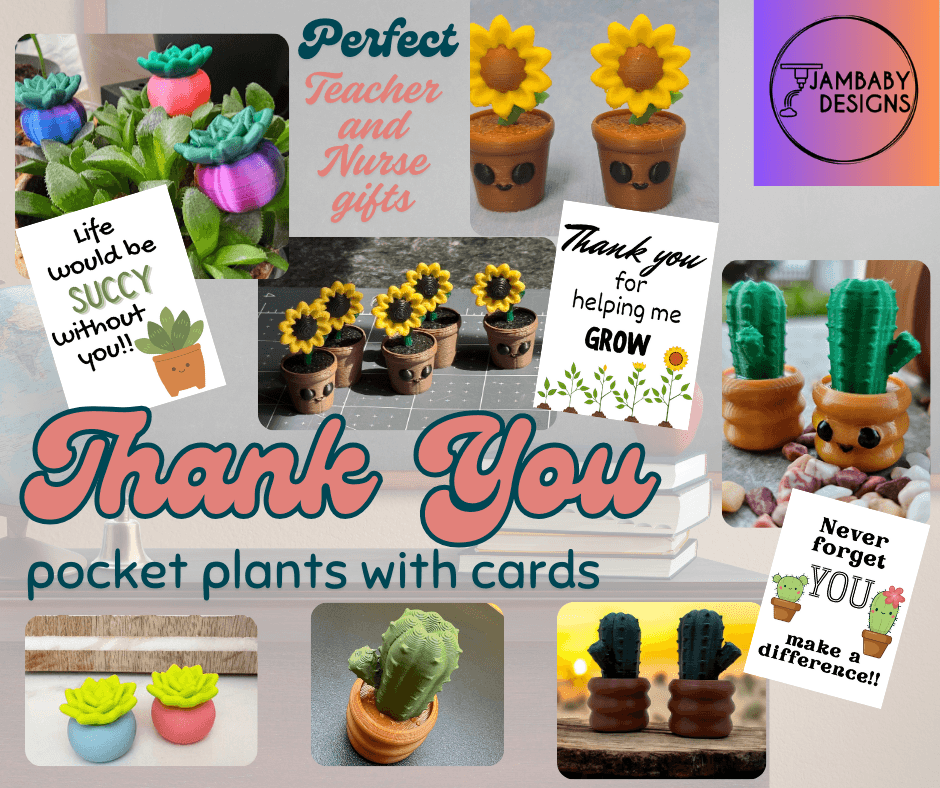 Thank You Pocket Plants and Cards- Perfect gifts for Teachers & Nurses 3d model
