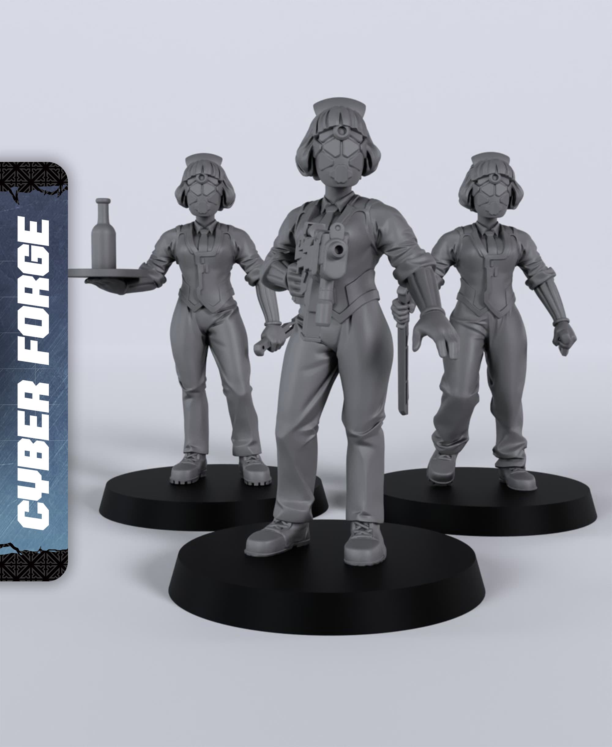 Cyberpunk Waiters - With Free Cyberpunk - Sci-Fi Gift Ideas for RPG and Wargamers 3d model