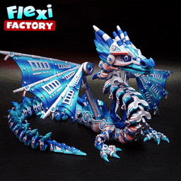 Flexi Factory Mech Dragon with Wingless and 3MF Included 3d model