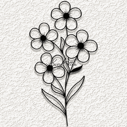 minimalist flower bouquet WALL ART HOME DECOR 3d model