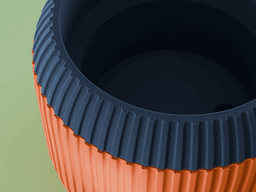 Sei Planter Pot, Striped | Small, Medium, Large | Self Watering and Drip Tray 3d model