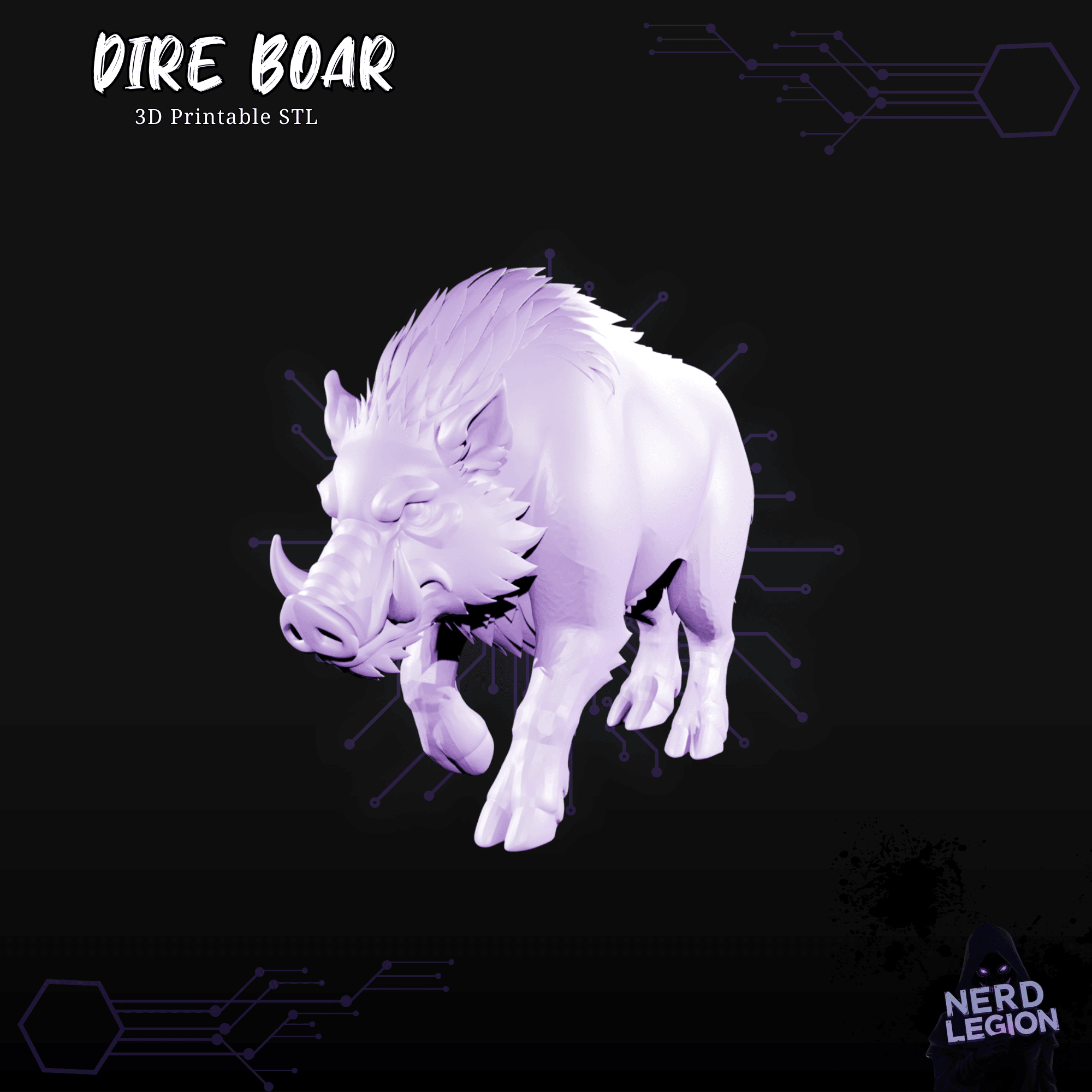 Dire Boar - Dungeons and Dragons 3D Models 3d model