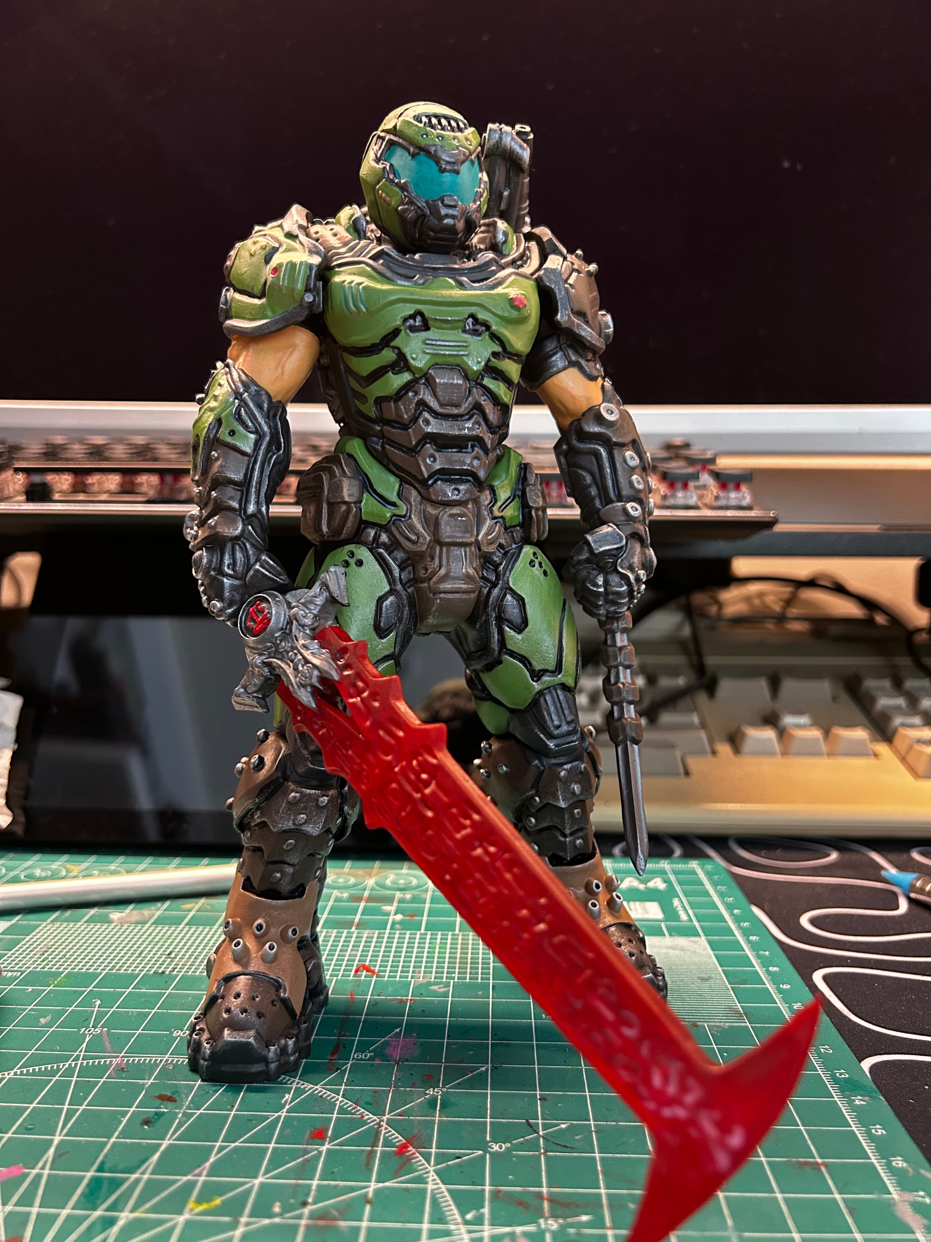 Printed at 75% and brush painted.
