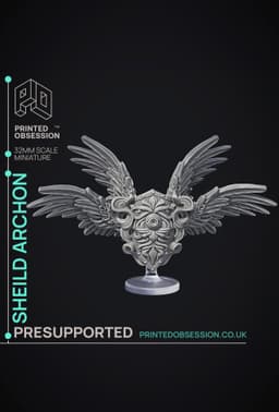 Shield Archon - RP Item & Summon - PRESUPPORTED - Illustrated and Stats - 32mm scale 3d model