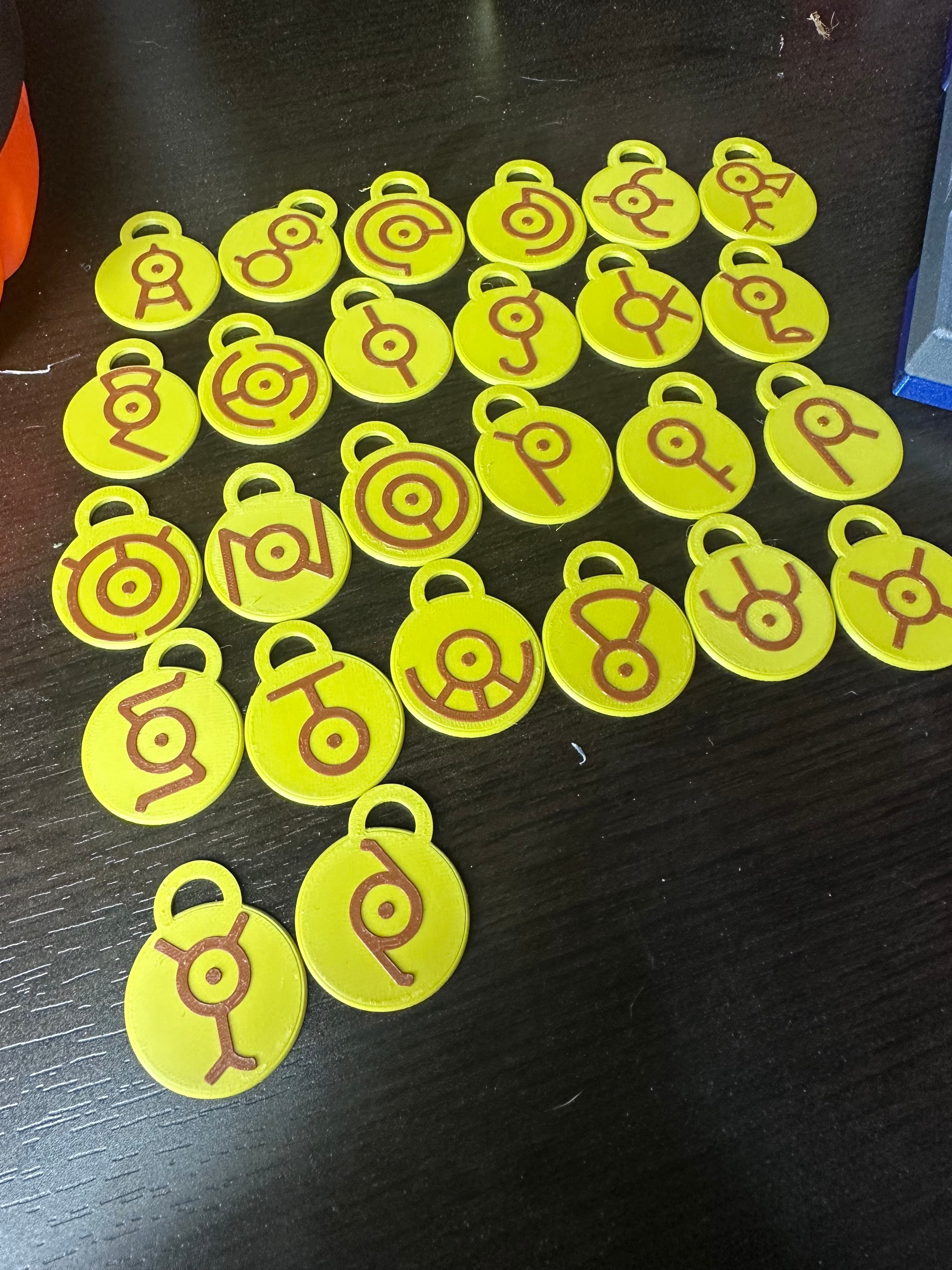 POKEMON UNOWN MMU KEYCHAIN - **FULL SET* 26 LETTERS, Alphabet 3d model