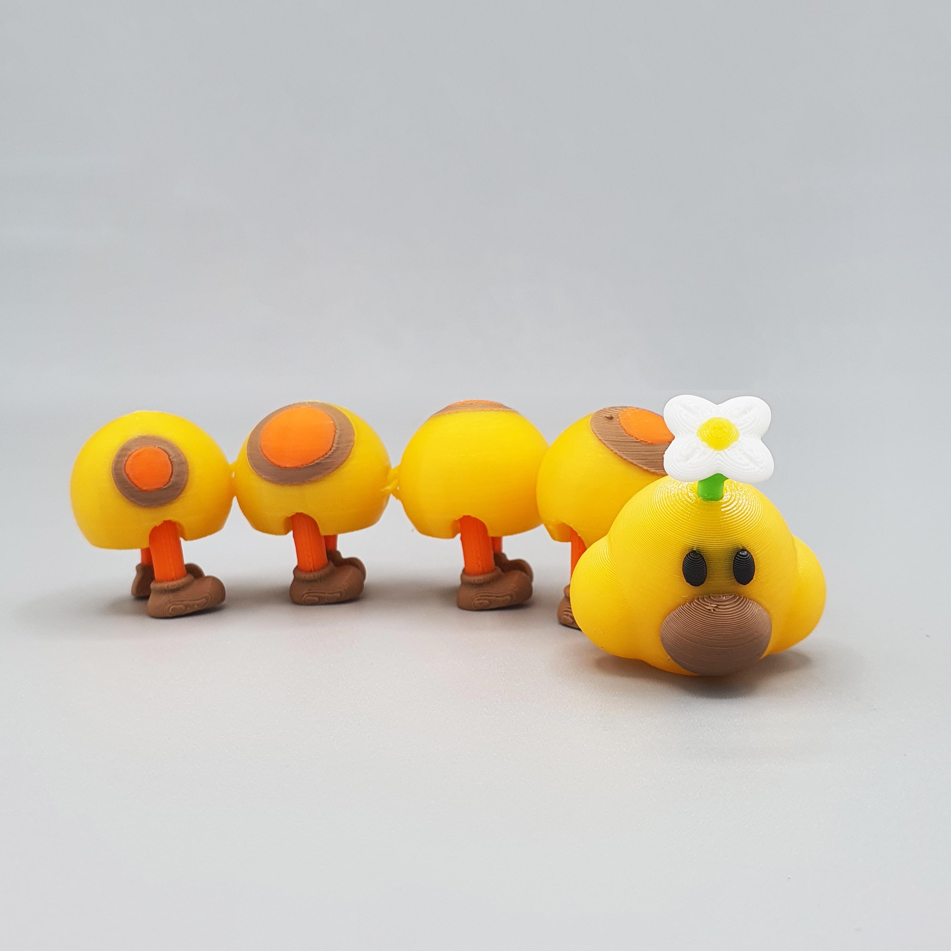 Wiggler Caterpillar from Super Mario Print in Place 3d model