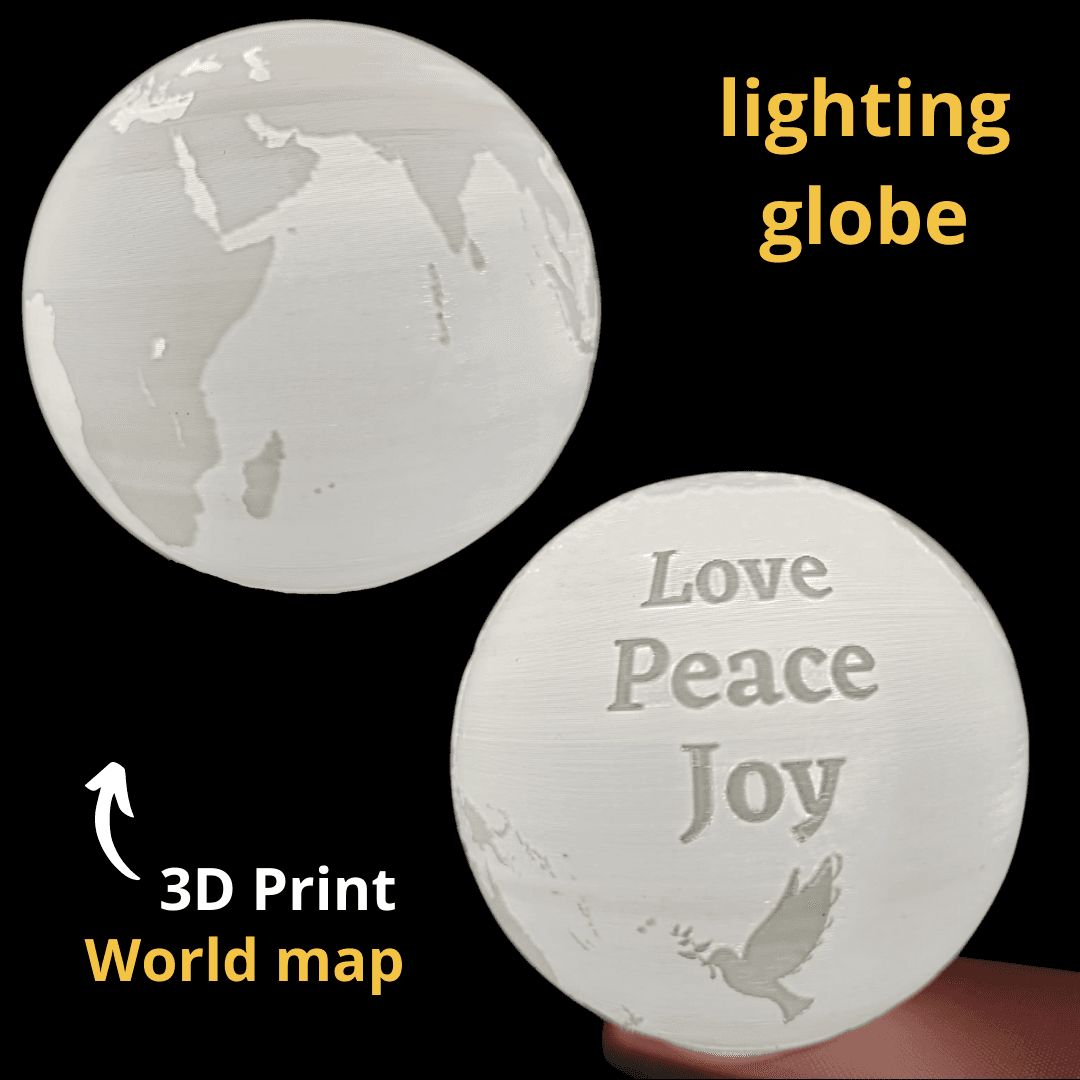 World map lighting globe 3d model