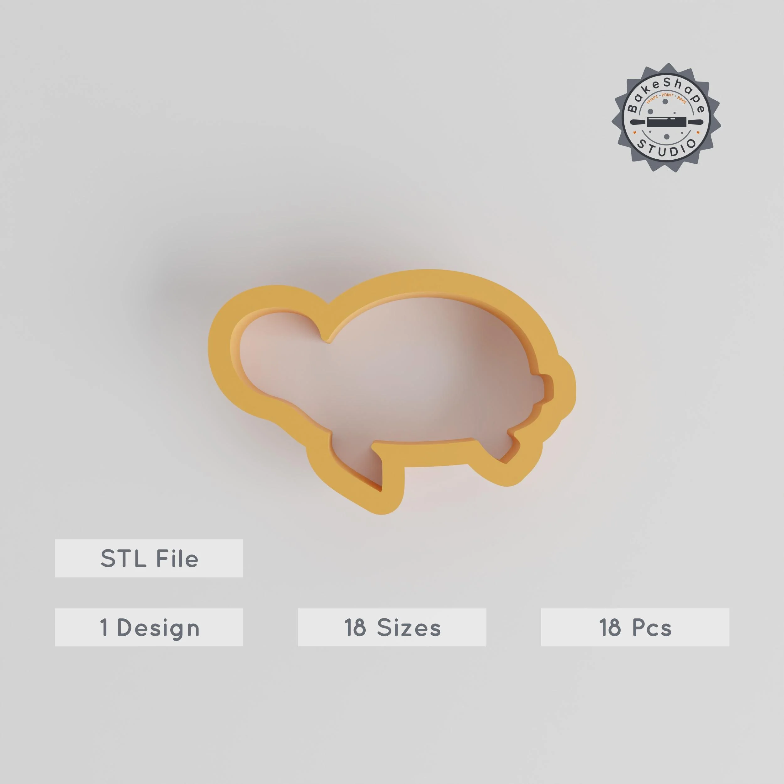Turtle Shape Cutter Set, 18 Sizes, Perfect for Cookies, Fondant & Clay, Wildlife Sea Reptile Design STL Files PRODUCT_1300 3d model