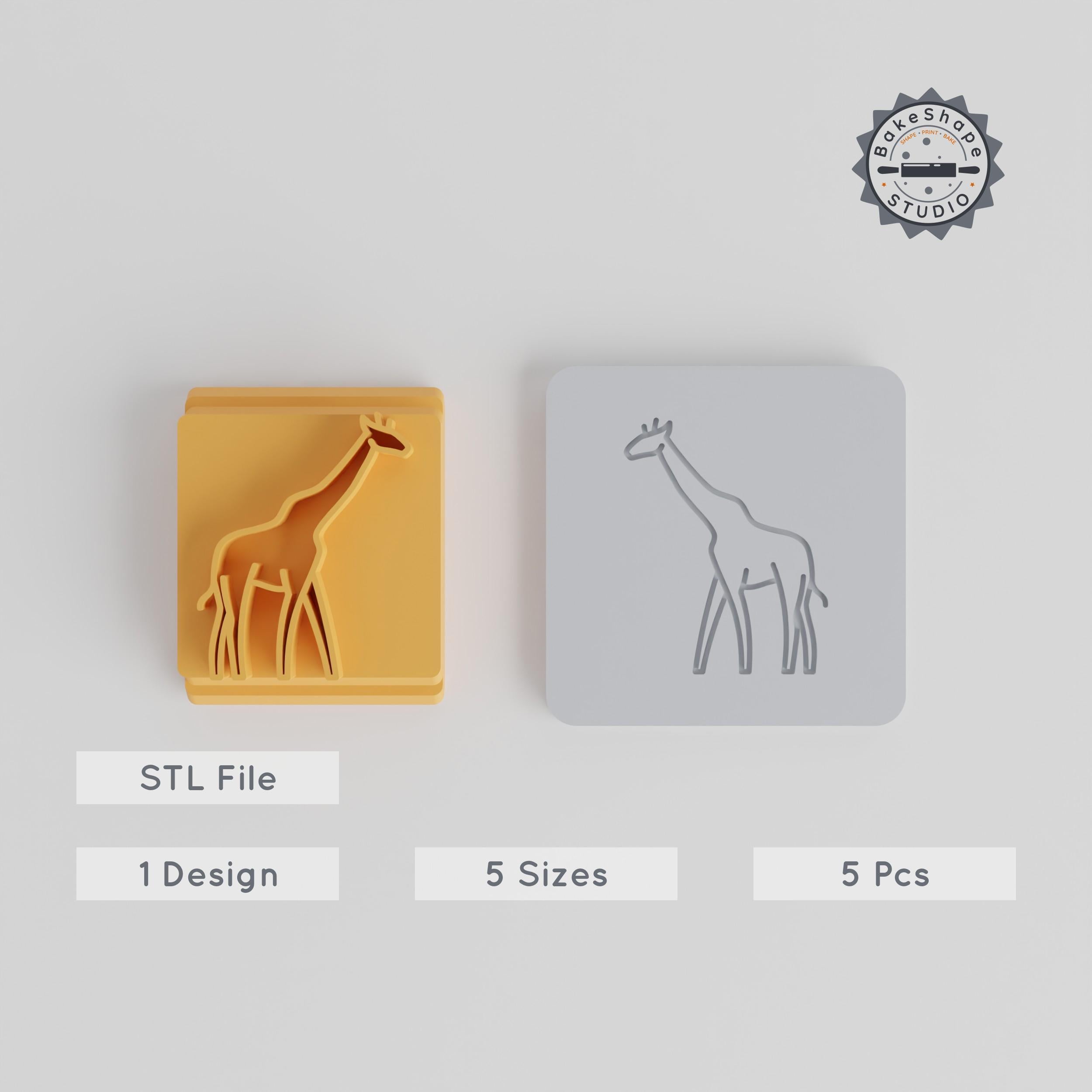 Giraffe Stamp Tile Set, 5 Sizes, Perfect for Clay, Cookies & Fondant PRODUCT_3717 3d model