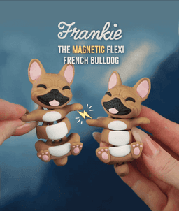 Frankie, the Flexi French Bulldog - Magnetic Hand-Holding Companion 3d model
