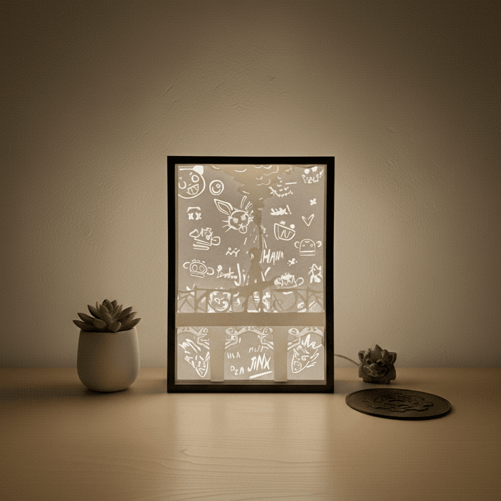 Jinx Arcane League of Legends Shadow Box LED Lamp Book Nook 3d model