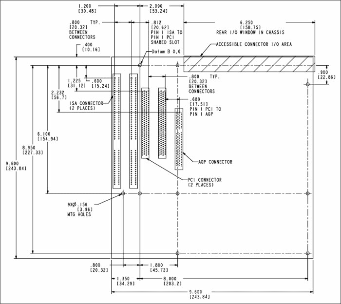 Micro-ATX rack and measurements 3d model