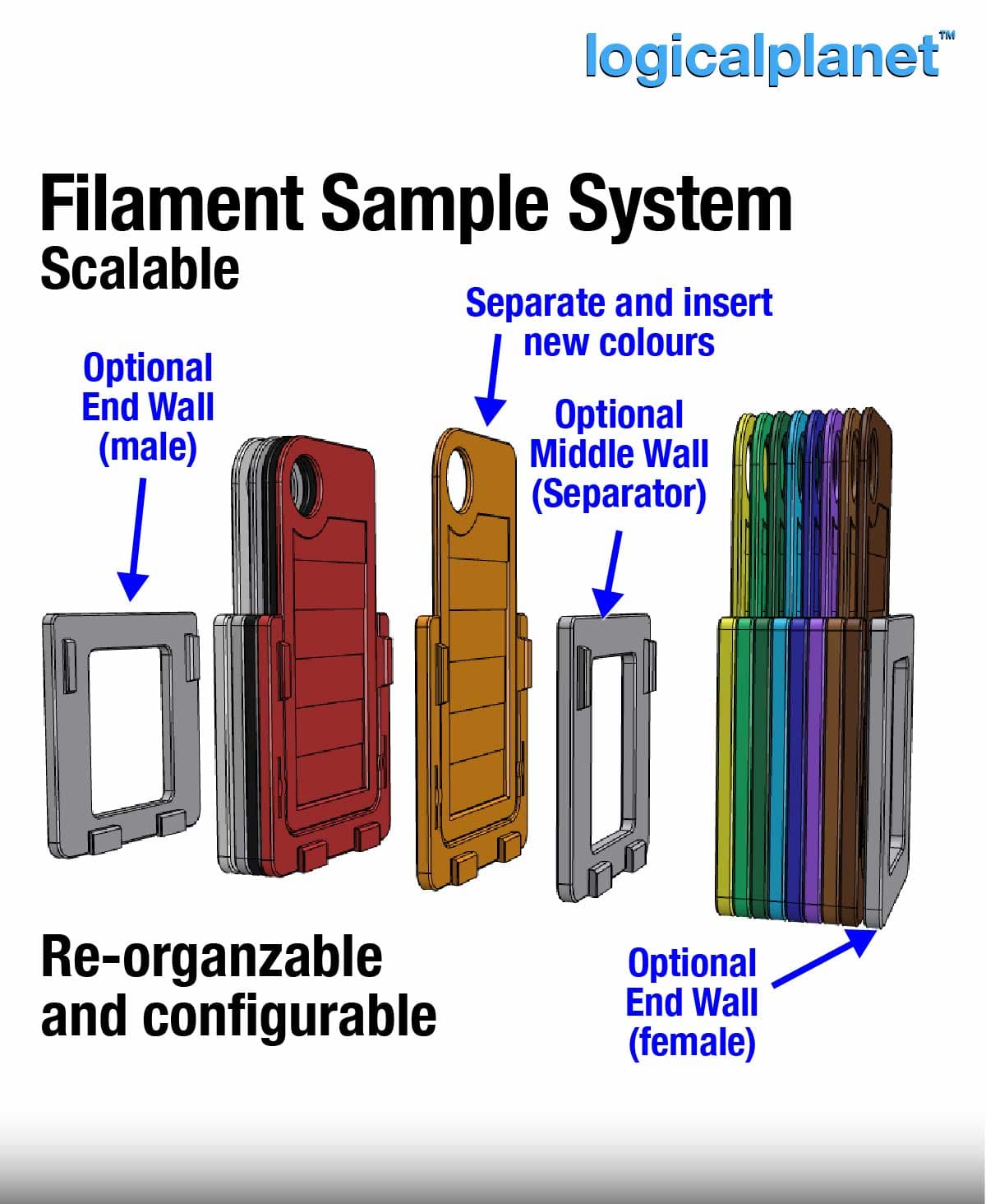 Modular Color Swatch Modular Filament Swatch (Sample) System - 3D model by logicalplanet on ...