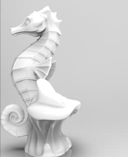 Mystical Seahorse Minimalist Sculpture 3d model