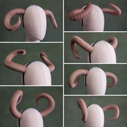 Celine | Medium Curled Horns 3d model